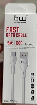 کابل شارژ BW-03 تایپ سی | شارژ سریع و انتقال داده با کیفیت بالا |